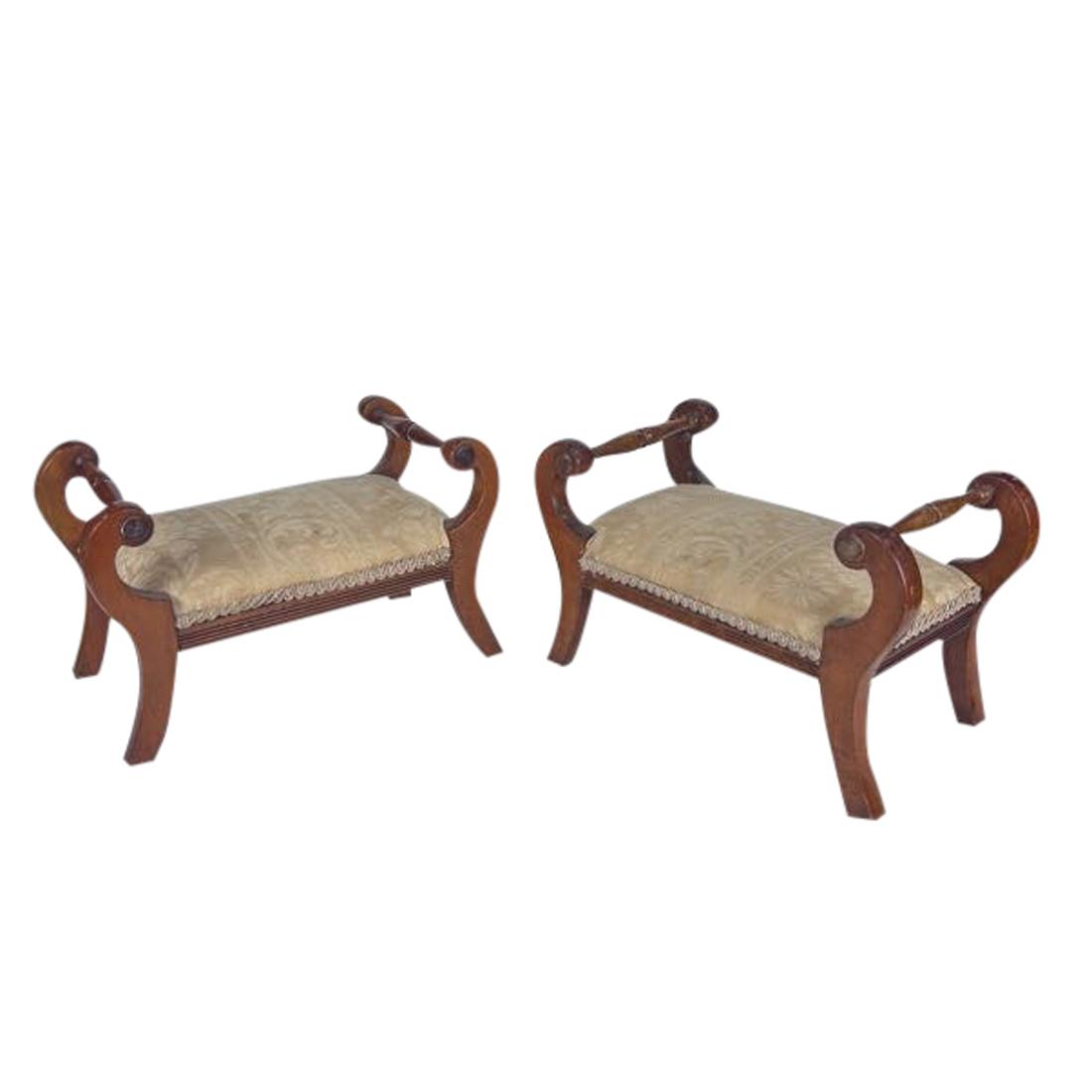 Pair of Regency satinwood footstools (1 of 1)