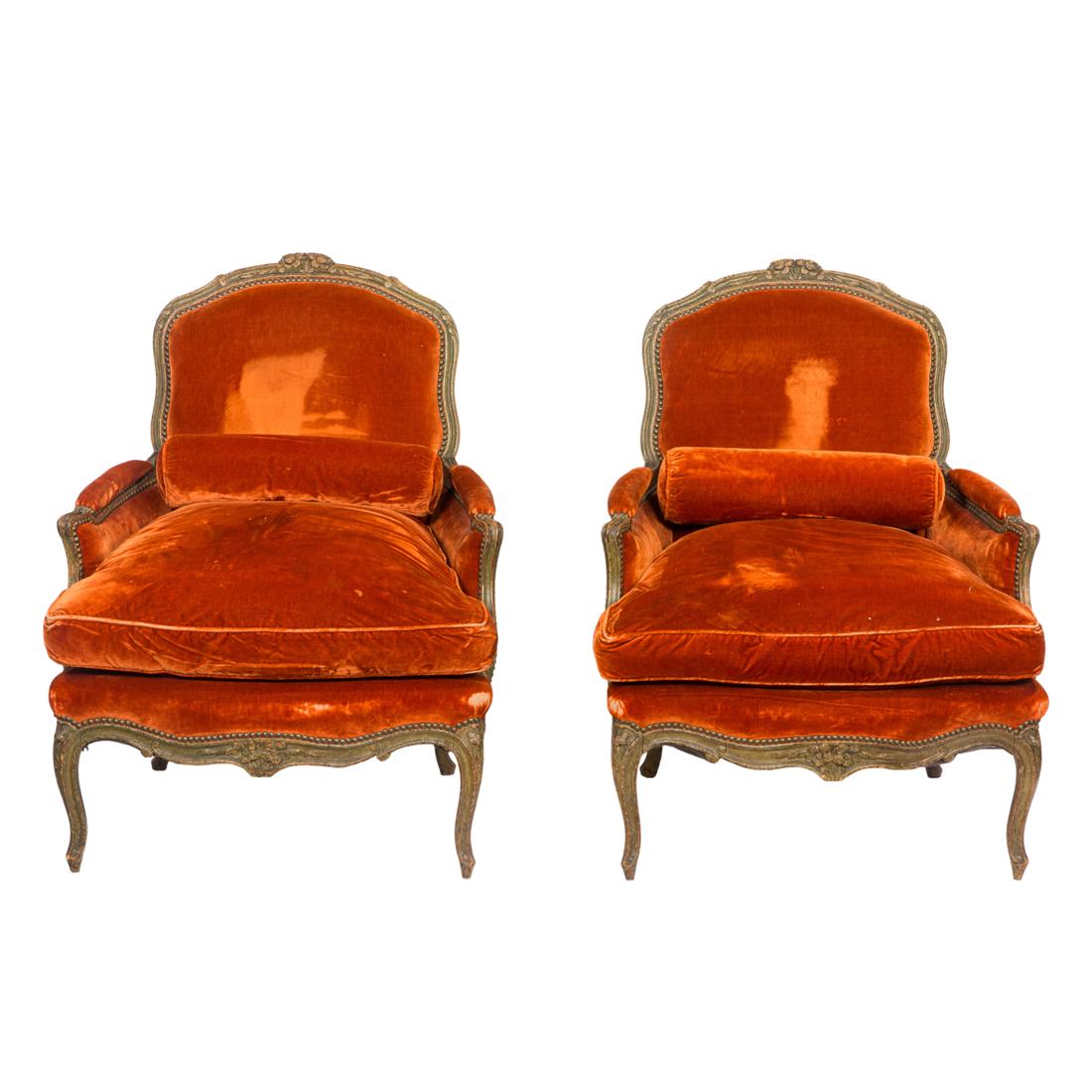 A pair of Louis XV style bergeres (1 of 3)