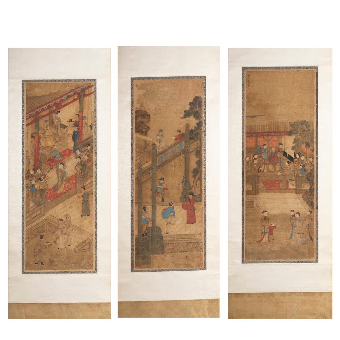 (lot of 3) Chinese watercolor hanging scrolls (1 of 4)