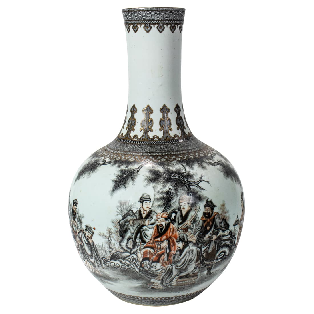 A large Chinese grisaille-decorated 'figural' vase (1 of 5)