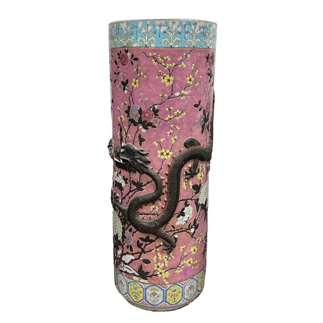 Chinese famille rose Dayazhai style umbrella stand (1 of 2)