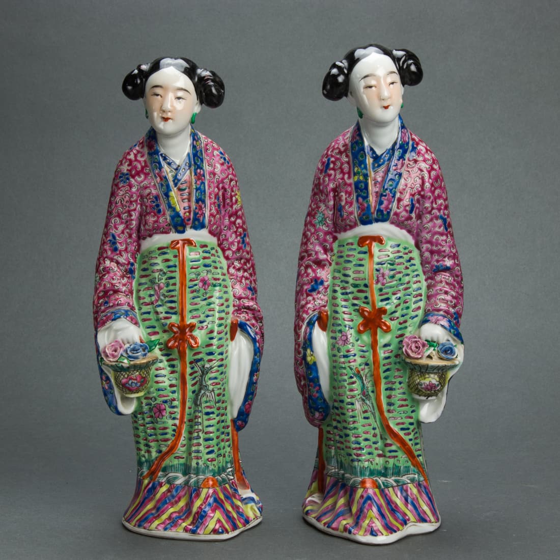 Two Chinese famille rose enameled porcelain figures (1 of 1)
