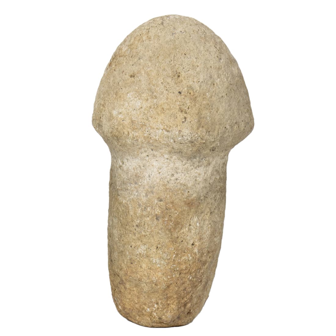 Indonesian carved phallic stone: Indonesian carved phallic stone, possibly Timor, 19th century, 9"h. Provenance: Collection of Vanna and N. Lee Lacy (Palm Springs, California)