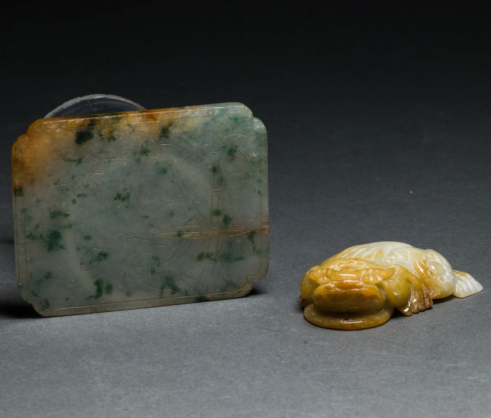 Two Chinese jadeite carvings (1 of 2)