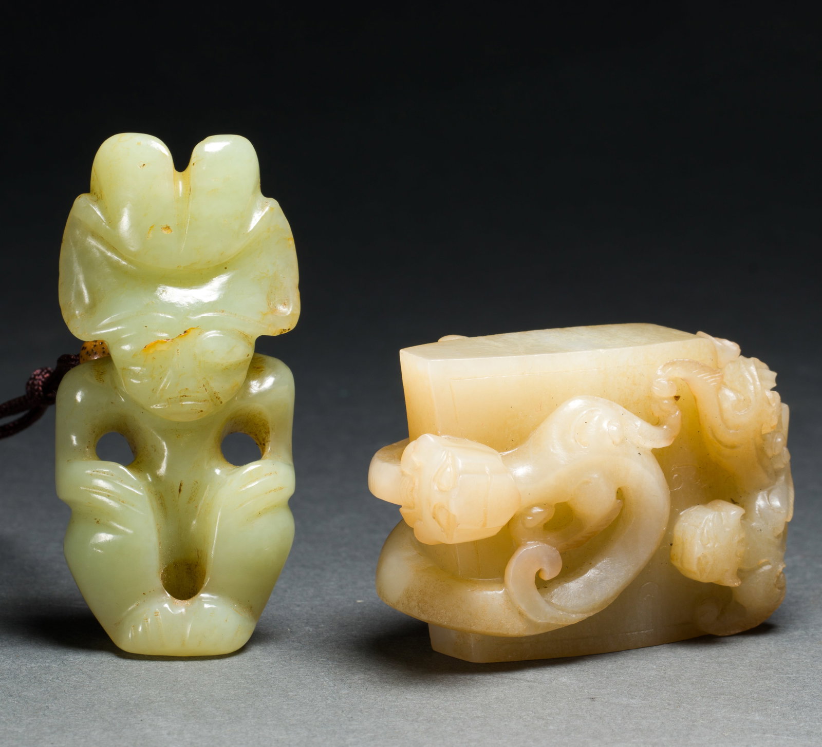 Two Chinese archaistic hardstone carvings (1 of 2)