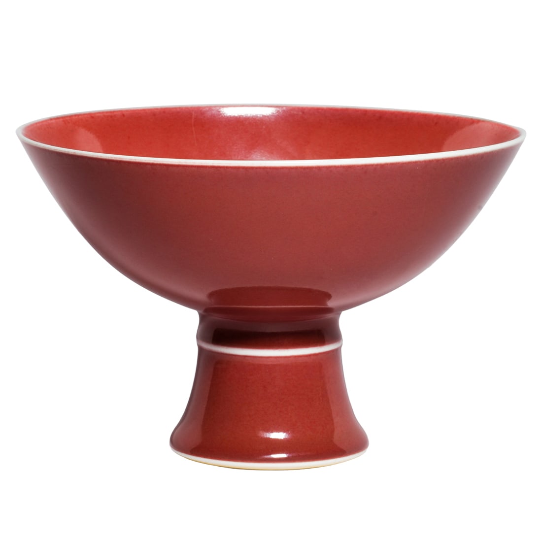 Copper-red glazed stem bowl (1 of 2)