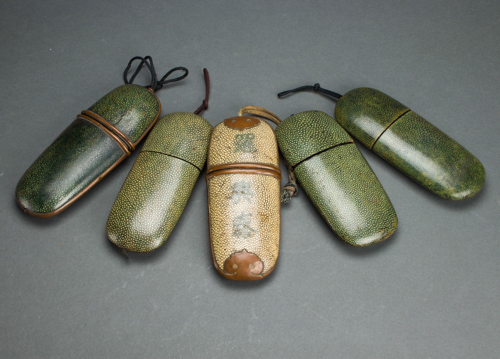 (lot of 5) Chinese shagreen eye glasses containers (1 of 1)