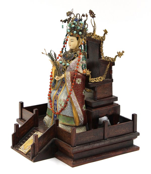 Chinese Cloisonne Enamel Emperor and Empress - 2