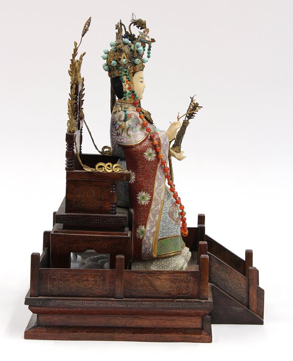 Chinese Cloisonne Enamel Emperor and Empress - 4