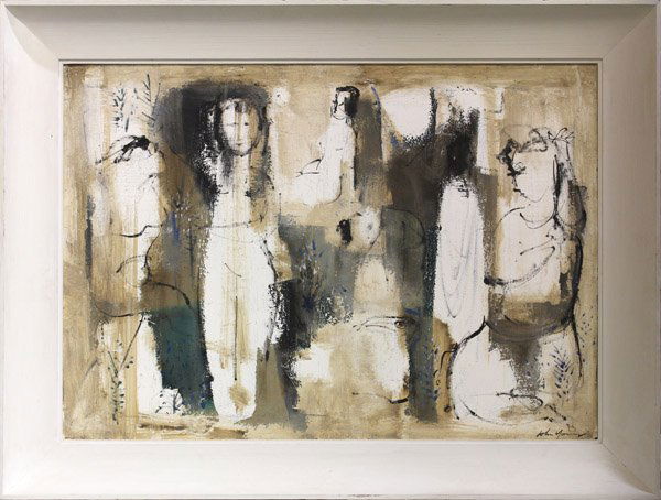 Painting, John Young, Figure Study: Framed oil on canvas, Figure Study in Brown, by John Chin Young (American, 1909-1997), signed ''John Young'' lower right, overall: 30.5''h x 40.5''w. Provenance: Unaccessioned item from Honolulu Museu