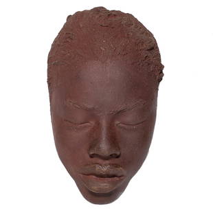 Sculpture, Ruth Asawa: Ruth Asawa (American, 1926-2013), Mask of Calvin Baxter, 1978, stoneware sculpture, titled and dated beneath, overall: 9"h x 5.5"w x 3"d. We are grateful to Paul Lanier for his assistance with this