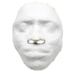 Sculpture, Ruth Asawa: Ruth Asawa (American, 1926-2013), Mask of Roy Baxter, plaster gauze sculpture, unsigned, overall: 7.75" h x 6"w x 2.75"d. We are grateful to Paul Lanier for his assistance with this lot.