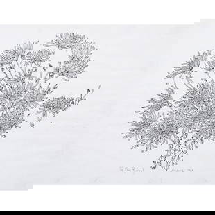 Print, Ruth Asawa: Ruth Asawa (American, 1929-2013), Untitled, 1983, lithograph, signed and dated in pen lower center, dedicated "To Fay Royal," sheet: 8.5"h x 11"w, overall (with frame): 10.75"h x 13.25"w