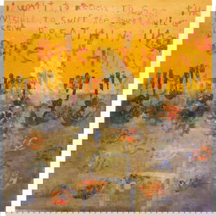 Print, Squeak Carnwath: Squeak Carnwath (American, b. 1947), "Sorry Bird (for India)," 1992, monotype, pencil signed and dated lower left, gallery label (Experimental Workshop, San Francisco, CA) affixed verso, sheet: