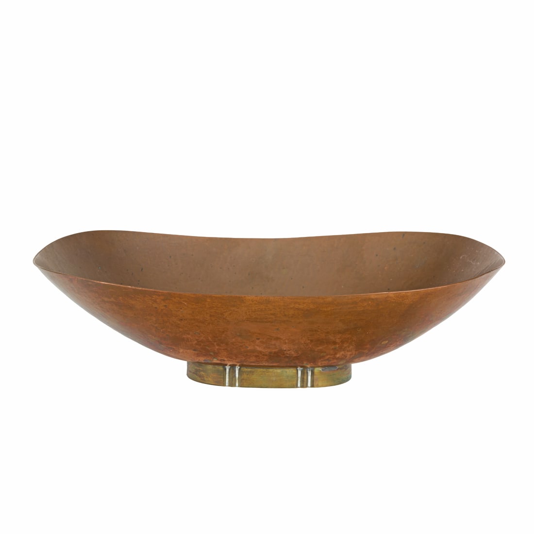 A Dirk van Erp copper and brass oval footed bowl (1 of 4)