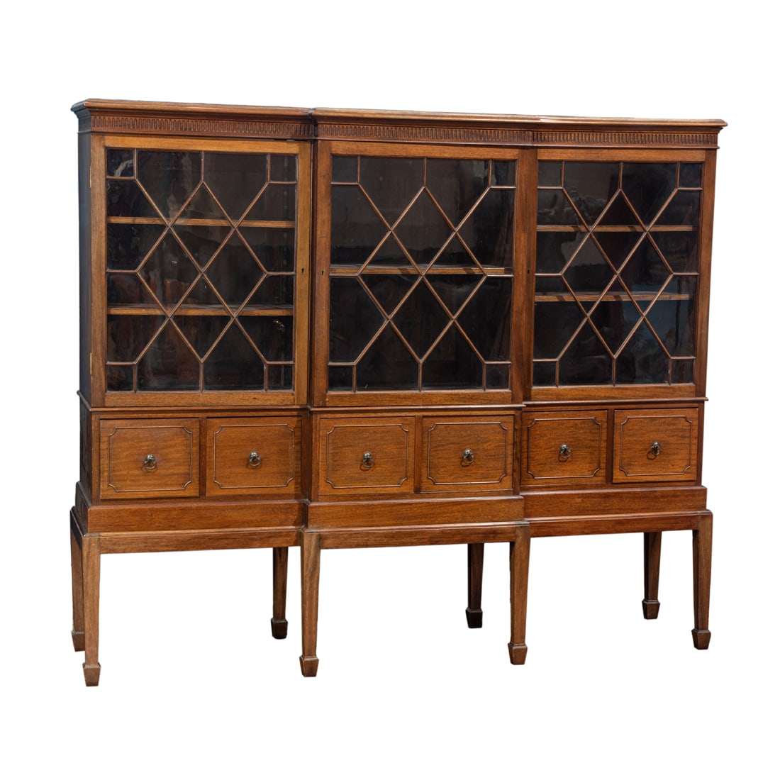 An Edwardian breakfront vitrine, circa 1900 (1 of 3)