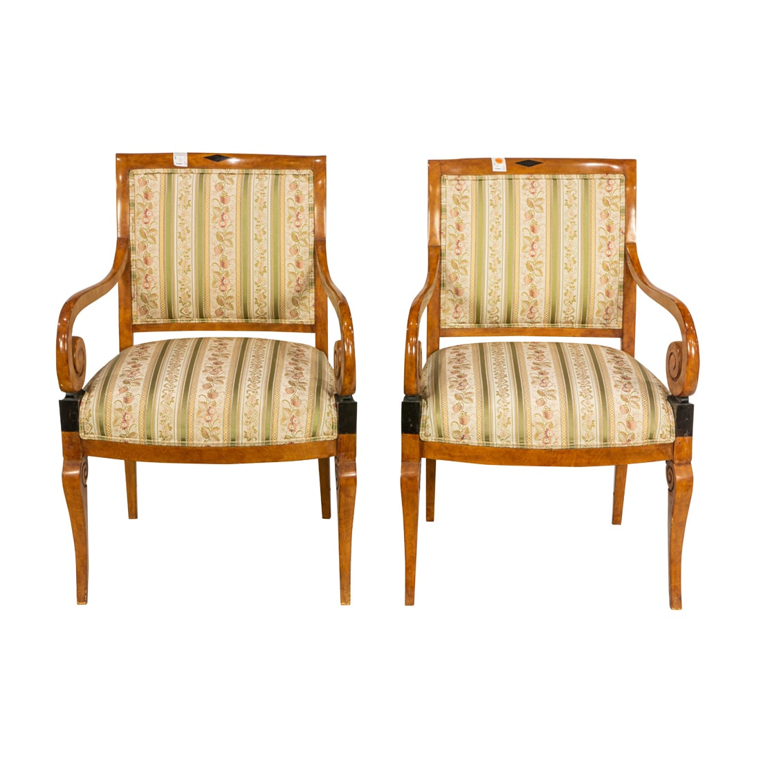 A pair of Biedermeier style inlaid armchairs (1 of 3)
