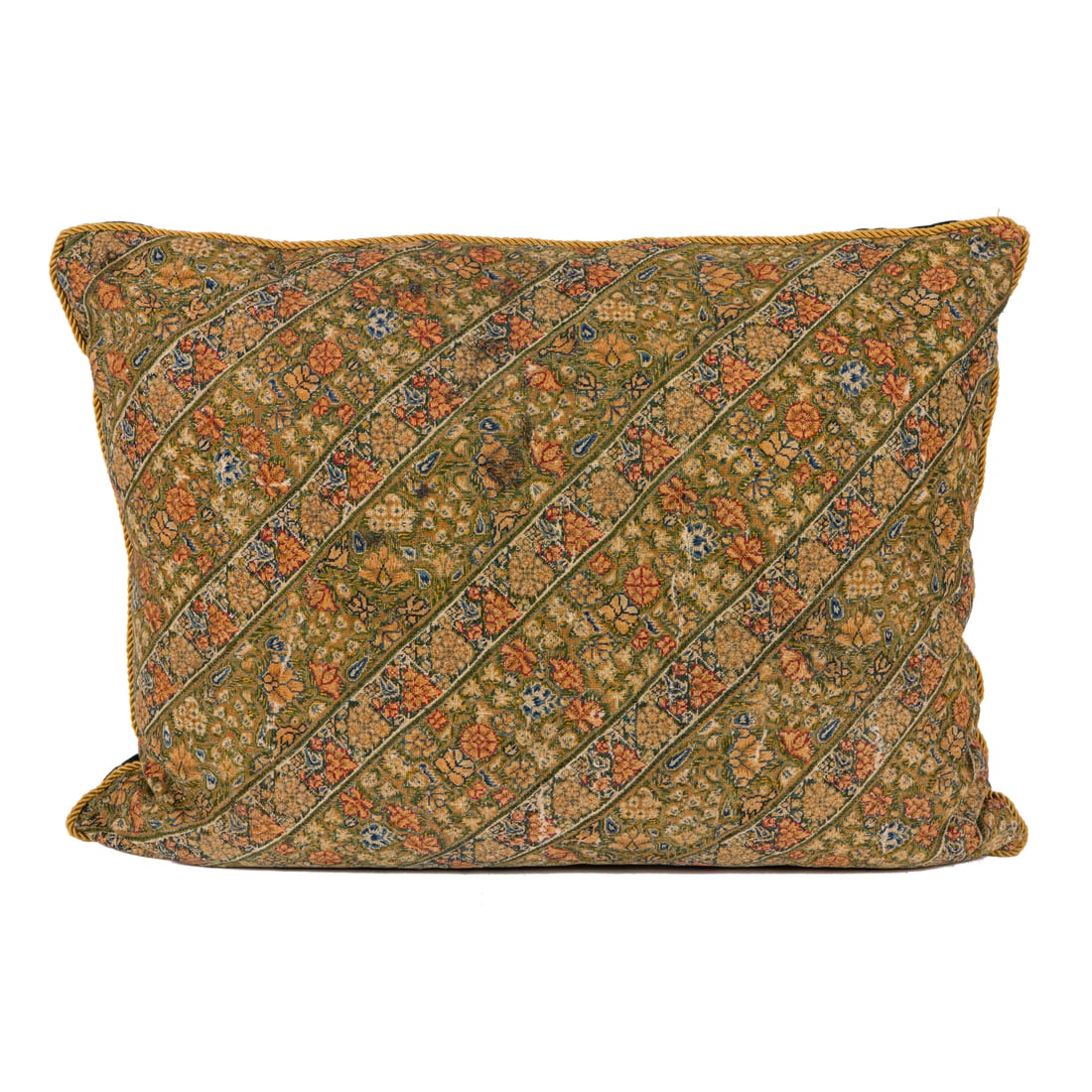 An antique needlepoint textile fragment now as throw pillow (1 of 2)