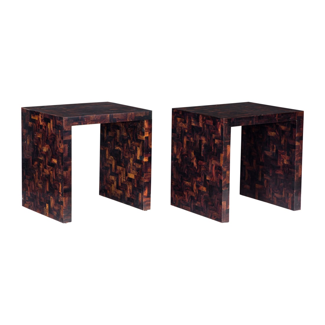 A pair of Williams-Sonoma Home pen shell lacquer accent tables (1 of 3)