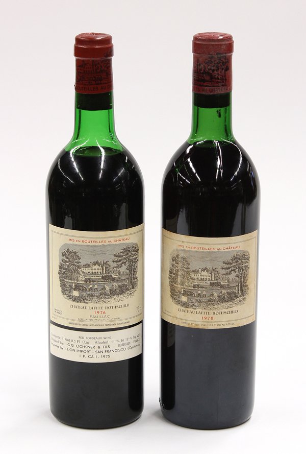 Chateau Lafite Rothschild: (lot of 2) 1970 and 1976 Domaines Barons de Rothschild Chateau Lafite-Rothschild, Pauillac, France, 750ml