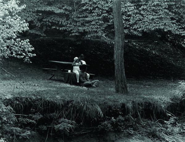 Photograph, Roy DeCarava, Prospect Park: Framed gelatin silver print, Prospect Park, by Roy DeCarava (American, 1919-2009), signed in pencil ''Decarava'' lower right, image: 10.5''h x 13.25''w, overall: 18''h x 20.5''w