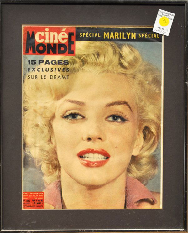 Marilyn Monroe Magazines, Epoca, Atlantic: (Lot of 16) Framed magazines and prints depicting Marilyn Monroe, including: ''See'' Magazine, November 1954 issue; ''Jours de France'' Magazine, February 1961 issue; ''Sunday News'' August 14, 1949 i
