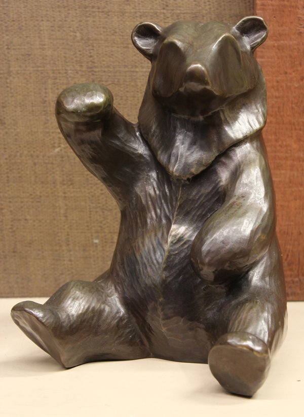 Sculpture, Wah Chang, Bear: Bronze sculpture, Bear, by Wah Ming Chang (Californian, 1917-2003), signed lower back and bottom, edition , overall: 8''h x 6.5''w x 6''d