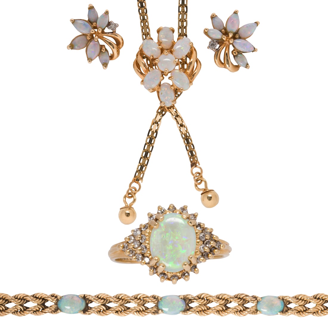 A group of opal, diamond and gold jewelry (1 of 4)