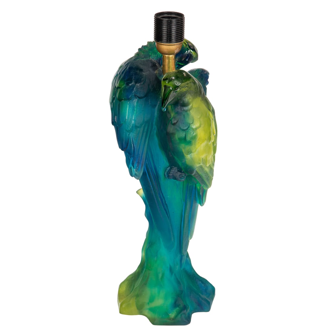 A Daum pate de verre glass Macaw table lamp designed by Jean-Francois Leroy (1 of 3)