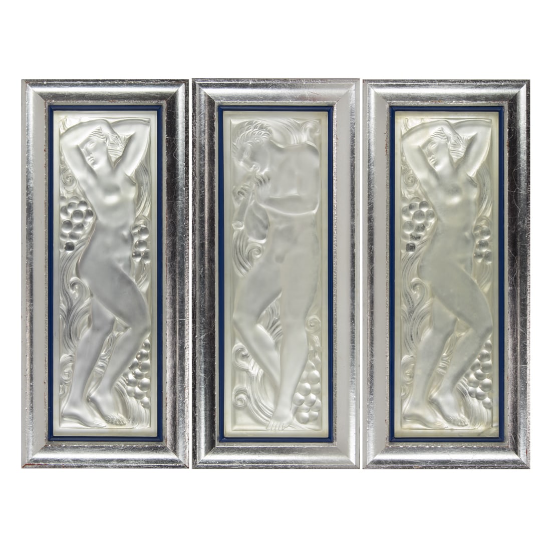 Three Lalique molded glass figural plaques (1 of 7)