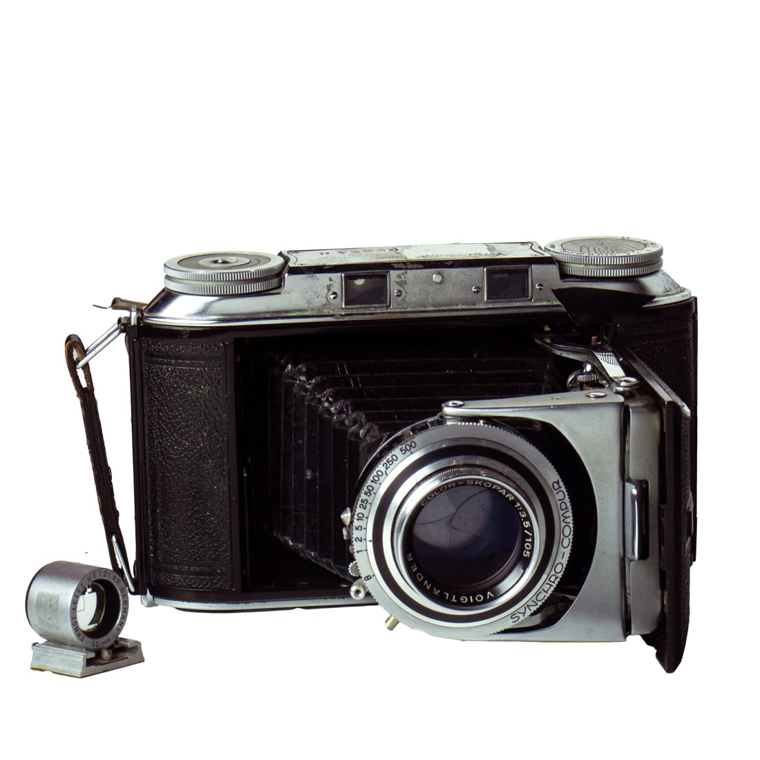 A Leitz Voigtlander BESSA II with Color-Skopar 105mm lens and a Ernst Leitz 50mm viewfinder (1 of 2)