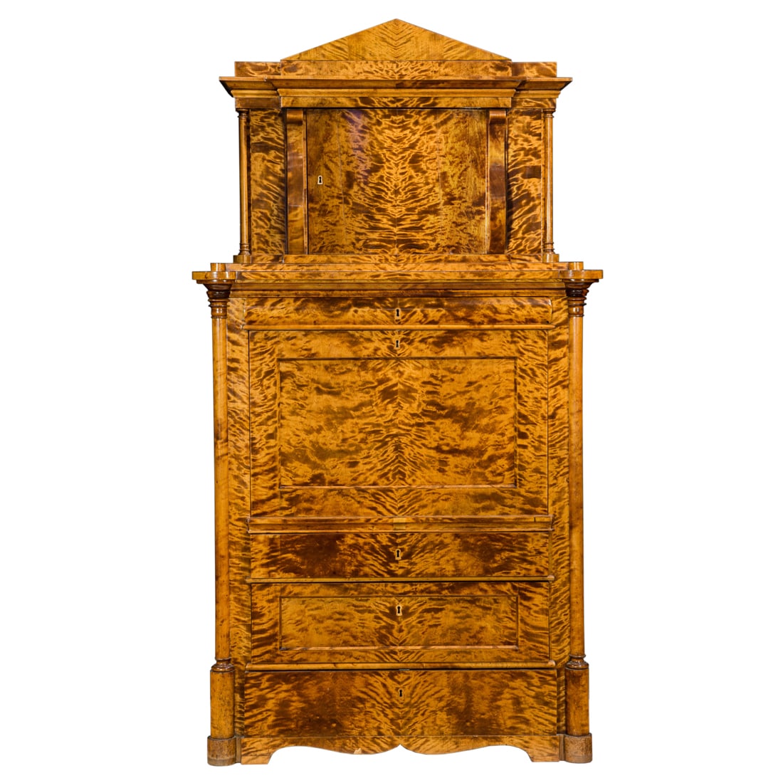 A Biedermeier maple secretary first half 19th century (1 of 3)