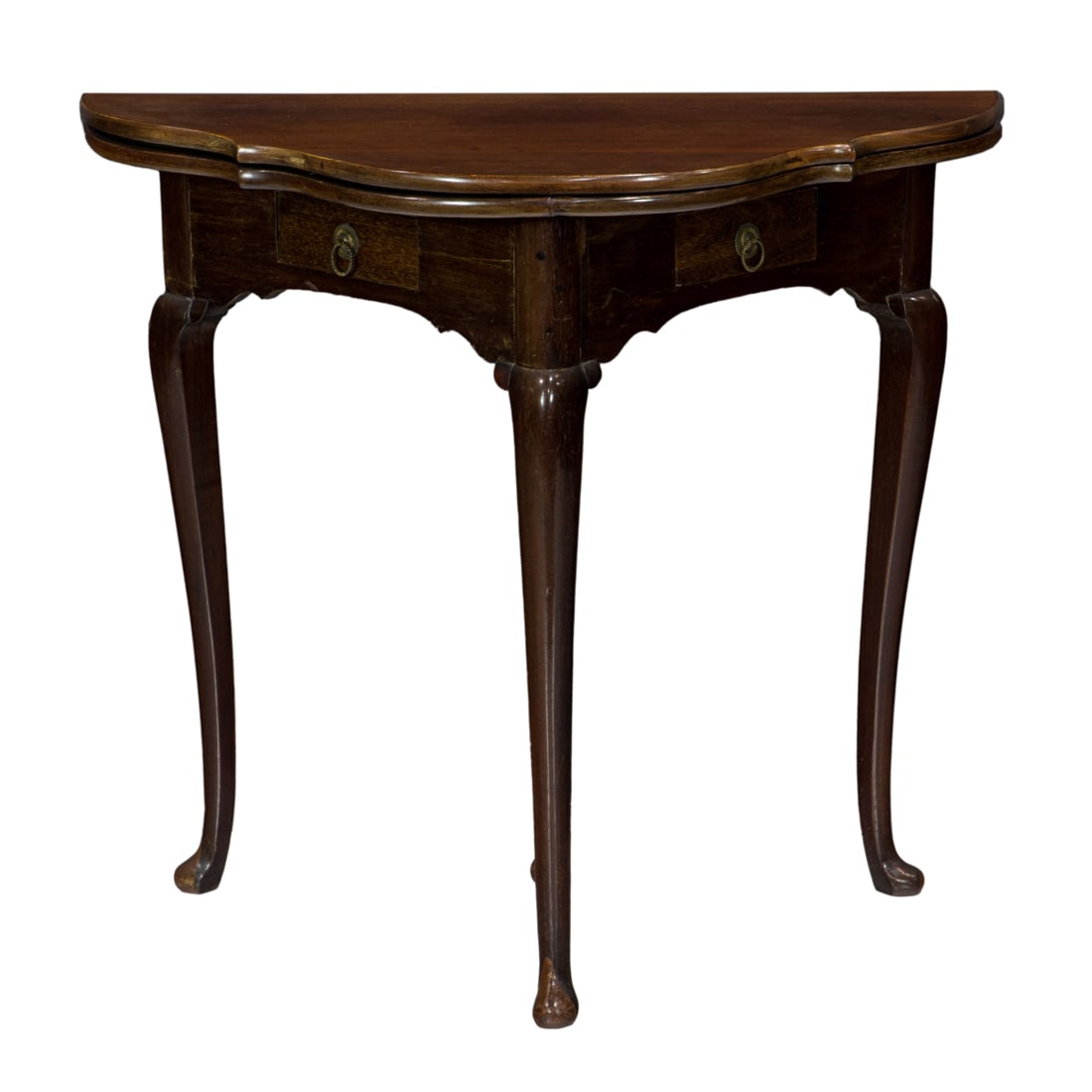 A serpentine flip top mahogany games table circa 1850 (1 of 4)