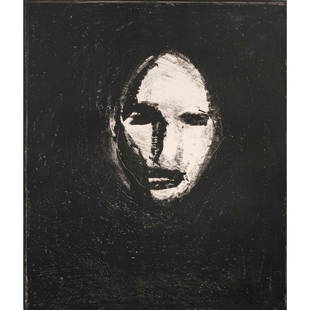 Print, Nathan Oliveira: Nathan Oliveira (American, 1928-2010), "Face II," 1966, lithograph, pencil signed and dated lower right, sheet: 26.25"h x 22.5"w, overall (with frame): 27.5"h x 22.75"w