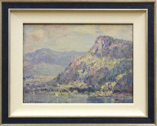 Painting, Joseph Henry Boston, Adirondack Spring: Framed oil on board, Adirondack Spring, by Joseph Henry Boston (American, 1860-1954), signed ''J.H. Boston'' lower left, board: 11.75''h x 16''w, overall: 17.75''h x 22''w