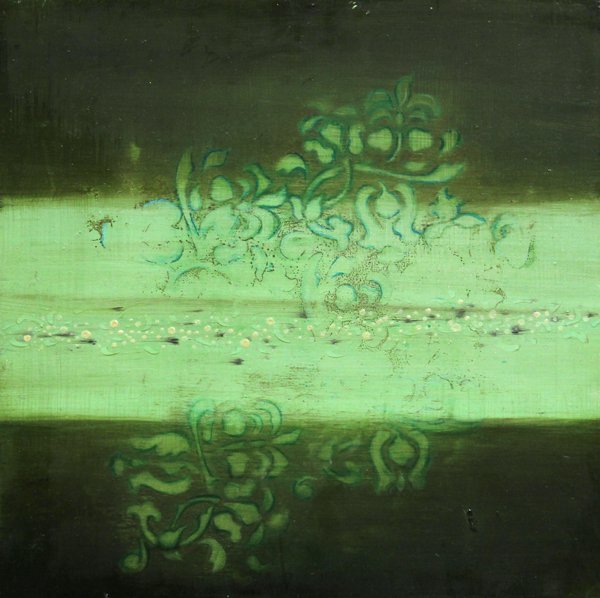 Oil and wax on wood panels, Lori del Mar, Veneti: (set of 3) Oil and wax on wood panels, ''Venetian Sequence #1-3,'' by Lori del Mar (Californian), 2004, signed verso in pen and dated, (each) overall: 12''h x 12''w
