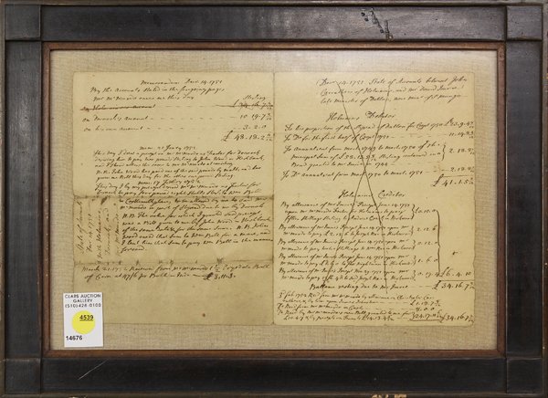 18th cecntury Ledger page: 18th century ledger page, measuring 8''h x 13''w