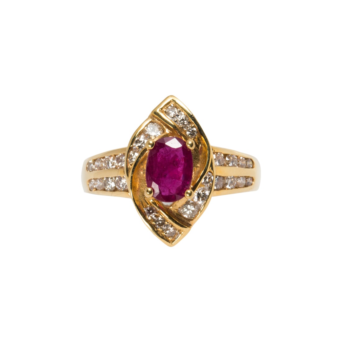 A ruby, diamond and 18k gold ring (1 of 2)