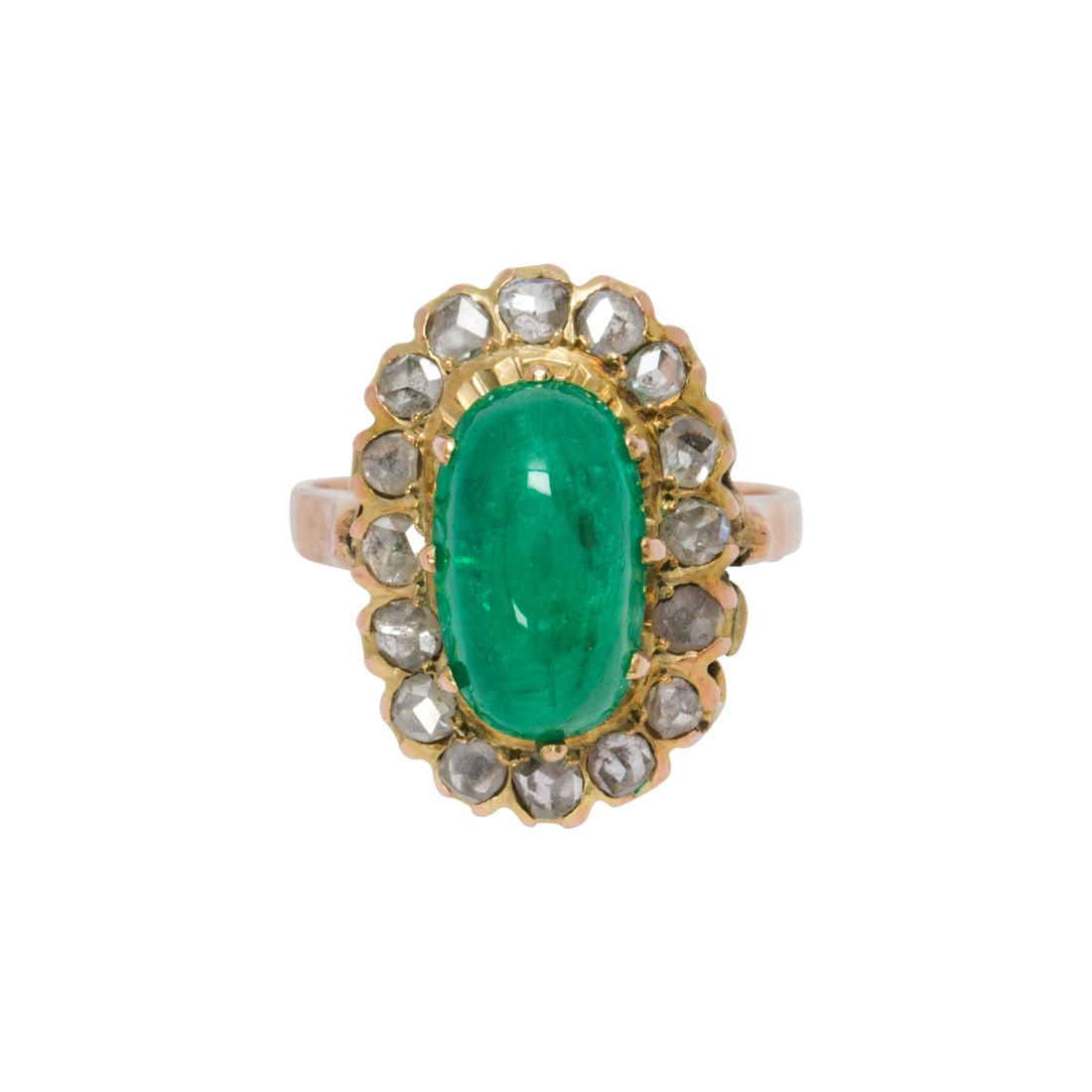 An emerald, diamond and 14k gold ring (1 of 2)