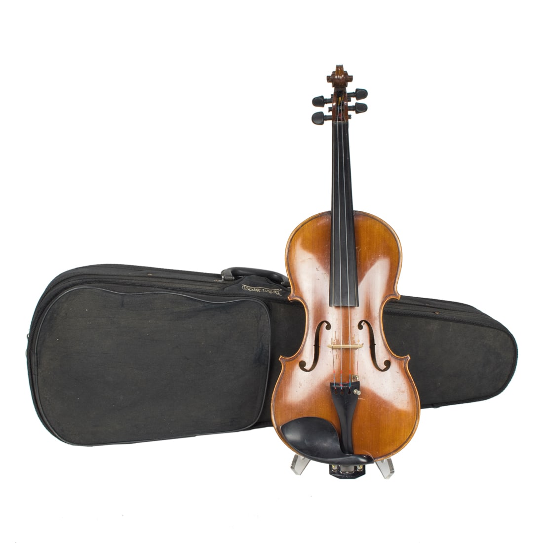 An European 4/4 violin, no label, curly maple back (1 of 7)