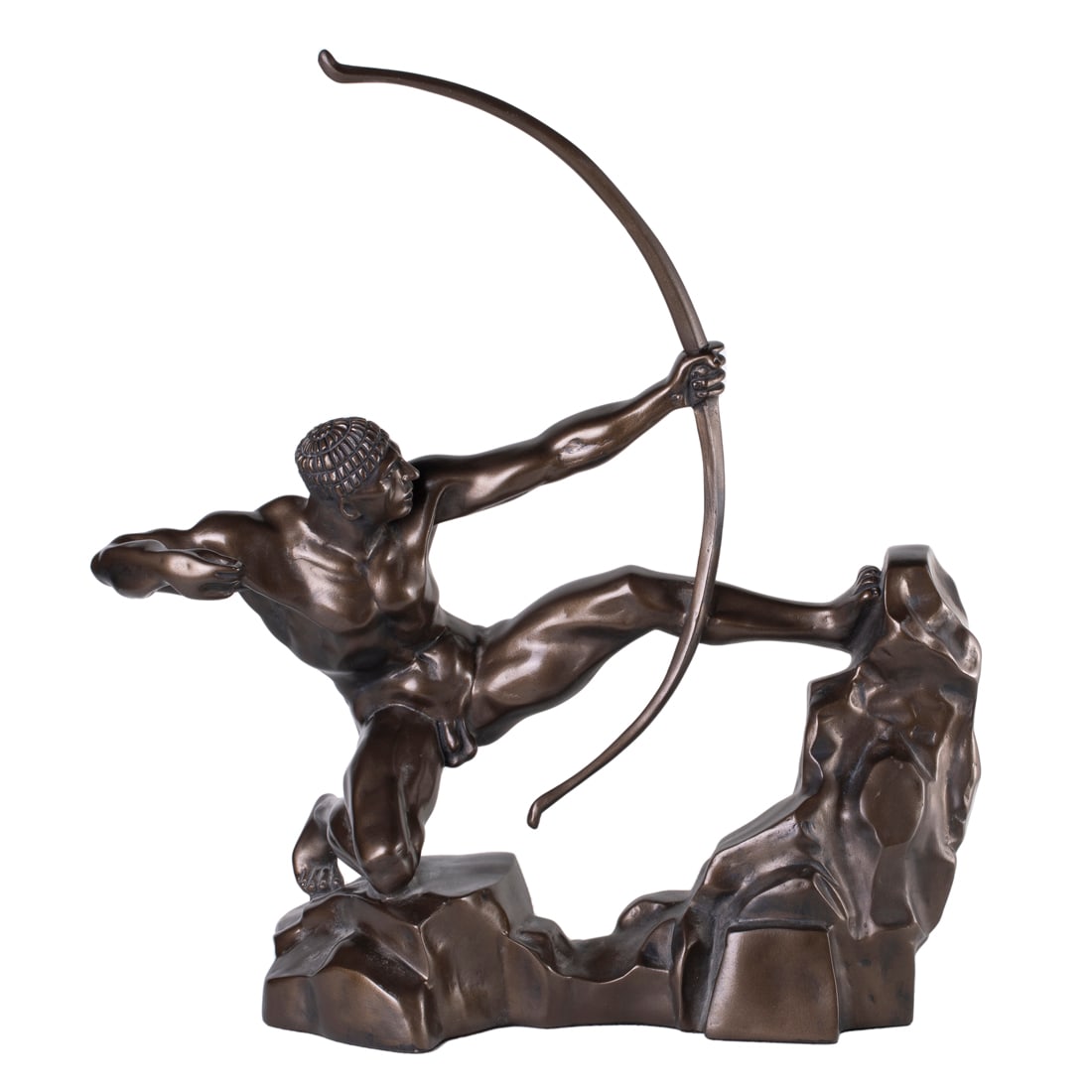 Sculpture, After Emile-Antoine Bourdelle: After Emile-Antoine Bourdelle (French, 1861-1929), "Hercules The Archer," bronze sculpture, unsigned, overall: 23"h x 21.5"w x 8"d