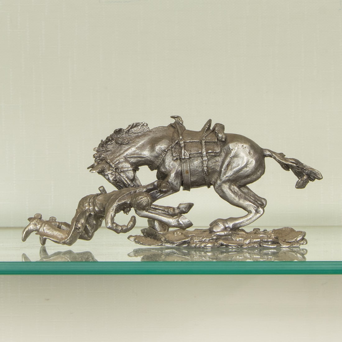 A cast metal equestrian group of The Wicked Pony after Frederic Remington (1 of 1)