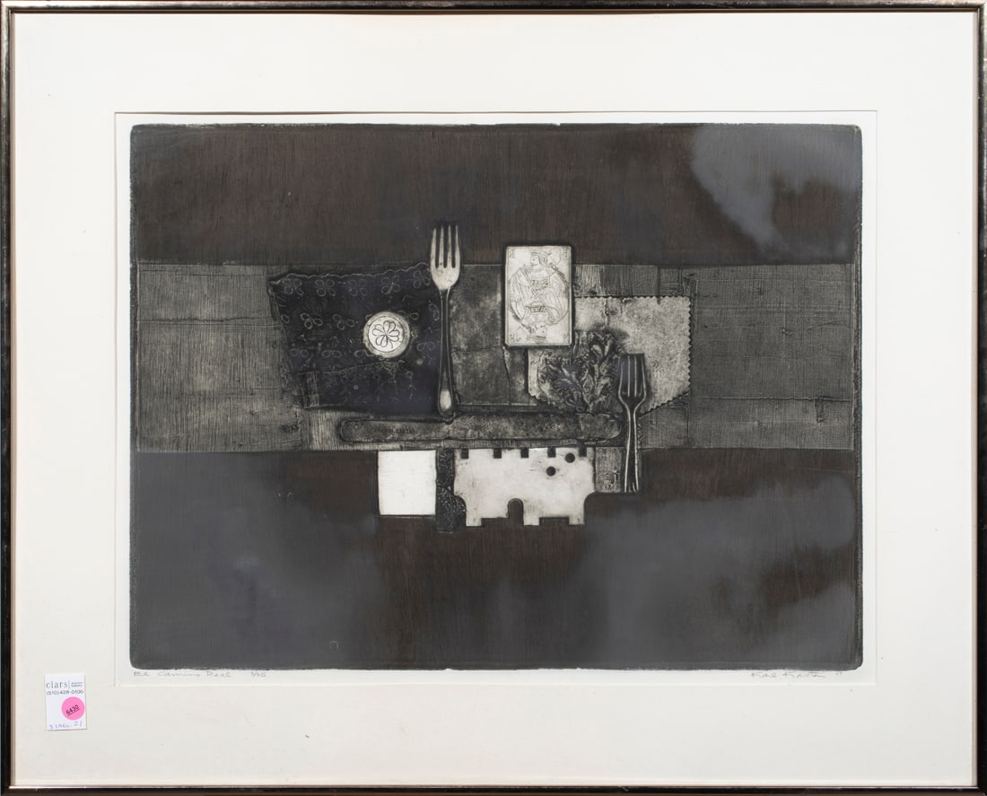 Print, Karl Kasten: Karl Kasten (American, 1916-2010), "El Camino Royale," 1967, etching, pencil signed and dated lower right, titled lower left, edition 3/25, image: 17"h x 23.5"w, overall (with frame): 25.25"h x 31.25"