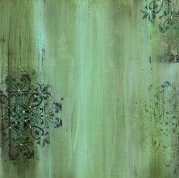 Oil and wax on wood panels, Lori del Mar, Califor: (set of 5) Oil and wax on wood panels, ''Florentine Sequence #1-5,'' by Lori del Mar (Californian), 2004, signed verso in pen and dated, (each) overall: 12''h x 12''w