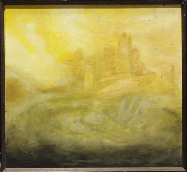 Painting, Distant Castle: Framed oil on canvas, Distant Castle, signed ''S. Samuels''