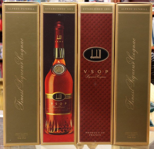 Dunhill V.S.O.P cognag group: (lot of 4) Four bottles of Dunhill V.S.O.P cognac, each 750ml