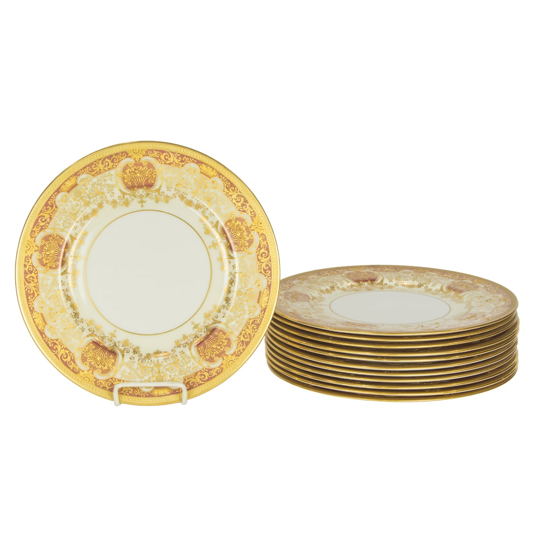 A set of twelve Lenox porcelain service plates in pattern 1830/E.323.R (1 of 4)