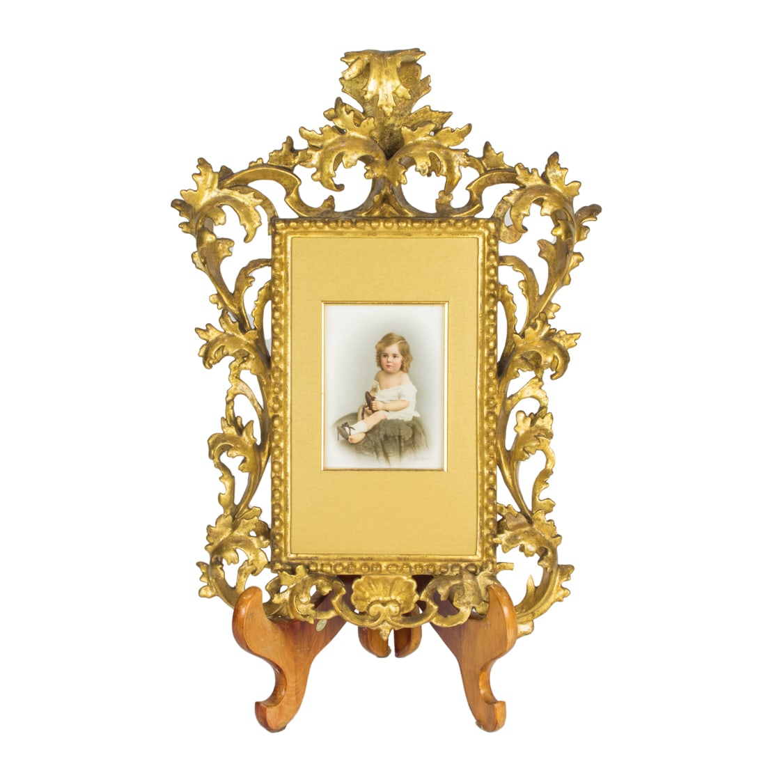 A KPM (Berlin) porcelain plaque of a child by Franz Till (1 of 3)