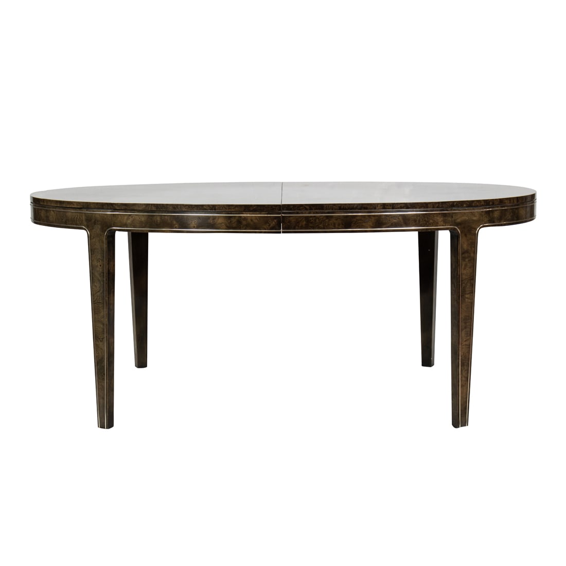A Mastercraft brass inlaid burlwood dining table (1 of 4)