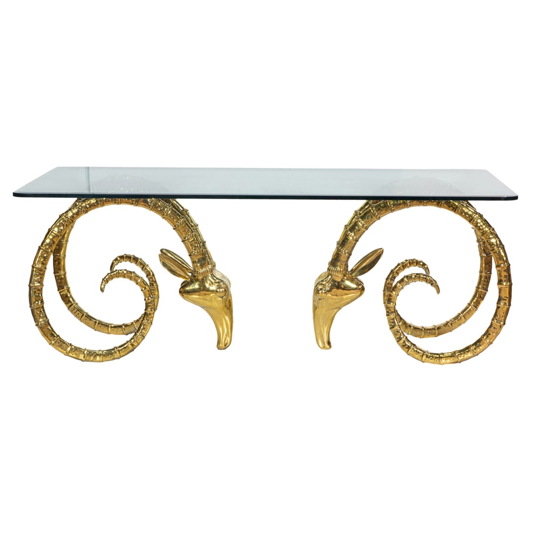An Alain Chevret attrib glass and brass dining table (1 of 3)